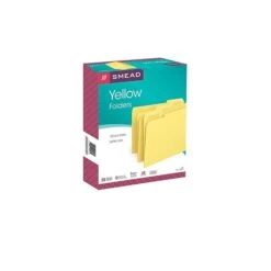 Smead File Folder, 1/3-Cut Tab, Letter Size, Yellow, 100/Box (12943) -Esseltela Shop sp36187762 s7