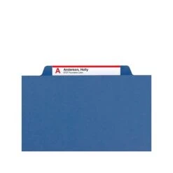 Smead Pressboard File Folder, 1/3-Cut Tab, 1" Expansion, Letter Size, Dark Blue, 25/Box (21541)