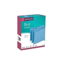 Smead File Folder, 1/3-Cut Tab, Letter Size, Blue, 100/Box (12043) -Esseltela Shop sp36188161 s7