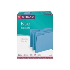 Smead File Folder, 1/3-Cut Tab, Letter Size, Blue, 100/Box (12043) -Esseltela Shop sp36188162 s7