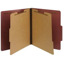 Pendaflex® Six-Section Colored PressGuard Heavy Duty Classification Folders, Letter Size, Red, 10/Box (1257R)