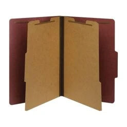 Pendaflex PressGuard Paperboard Heavy Duty Classification Folders, Legal Size, 2 Dividers, Brick Red, 10/Box (PFX2257R)