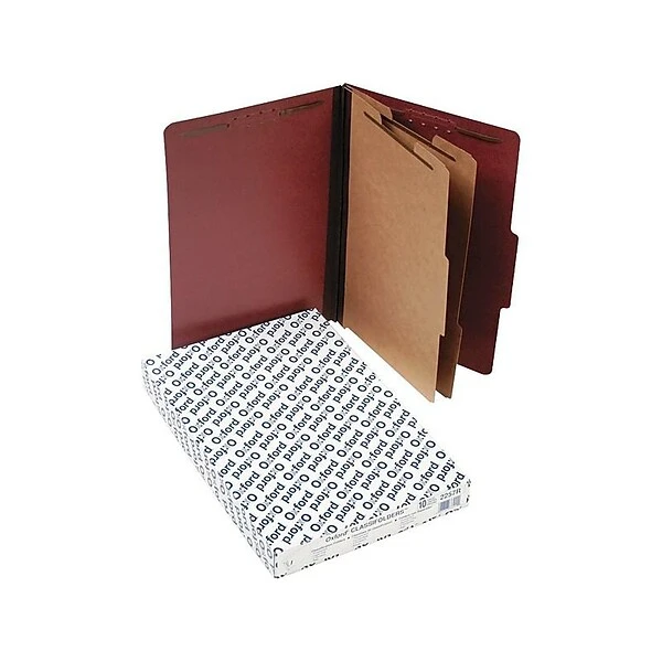 Pendaflex PressGuard Paperboard Heavy Duty Classification Folders, Legal Size, 2 Dividers, Brick Red, 10/Box (PFX2257R) 4 Pendaflex PressGuard Paperboard Heavy Duty Classification Folders, Legal Size, 2 Dividers, Brick Red, 10/Box (PFX2257R) - Image 2