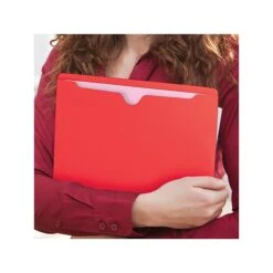 Smead File Jacket, Reinforced Straight-Cut Tab, Flat-No Expansion, Letter Size, Red, 100/Box (75509) -Esseltela Shop sp37069490 s7
