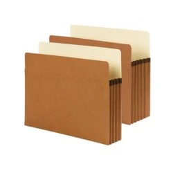 Smead SuperTab Paper Stock File Pocket, 3.5" Expansion, Letter Size, Redrope, 25/Box (73230)