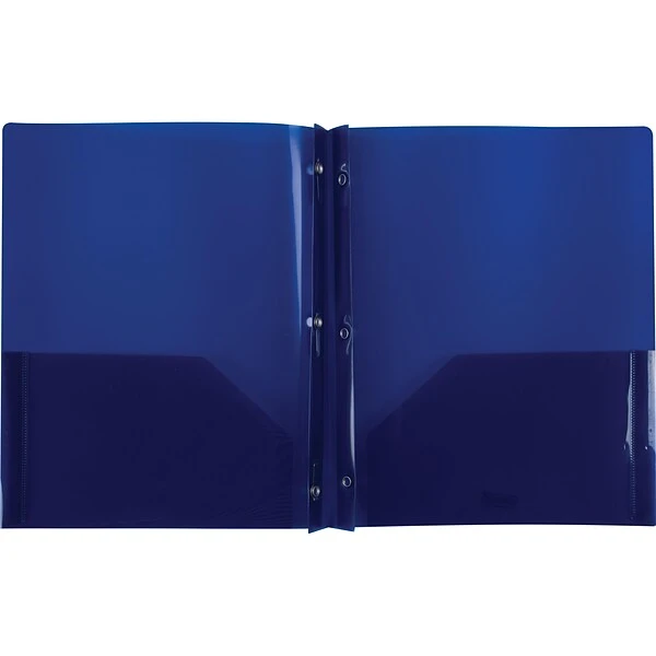 2 Pocket Plastic Folder, Navy 3 2 Pocket Plastic Folder, Navy