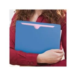 Smead Paper Stock File Jackets, Reinforced Straight Cut Tab, Letter Size, Blue, 100/Box (75502) -Esseltela Shop sp38714962 s7
