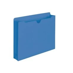 Smead Paper Stock File Jackets, Reinforced Straight Cut Tab, 2" Expansion, Letter Size, Blue, 50/Box (75562) -Esseltela Shop sp38714988 s7