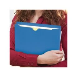 Smead Paper Stock File Jackets, Reinforced Straight Cut Tab, 2" Expansion, Letter Size, Blue, 50/Box (75562) -Esseltela Shop sp38714991 s7