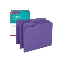 Smead File Folder, 1/3-Cut Tab, Letter Size, Purple, 100/Box (13043) -Esseltela Shop sp39612342 s7