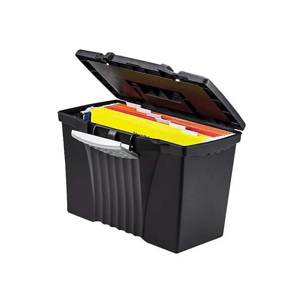 Storex File Storage Box With Organizer Lid, Letter/Legal Size, Black (61510U01C) 4 Storex File Storage Box With Organizer Lid, Letter/Legal Size, Black (61510U01C) - Image 2