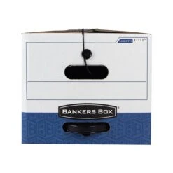 Bankers Box Liberty Plus Heavy-Duty FastFold File Storage Boxes, String & Button, Letter Size, White/Blue, 12/Carton (11111) -Esseltela Shop sp40285859 s7