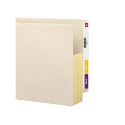 Smead® End Tab File Pocket, Reinforced Straight-Cut Tab, 3-1/2" Expansion, Fully-Lined Gusset, Legal Size, Manila (76164)