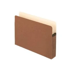 Pendaflex Earthwise Recycled Reinforced File Pocket, 5 1/4" Expansion, Letter Size, Brown, 10/Box (E1534CT)