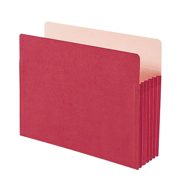 Smead 10% Recycled Reinforced File Pocket, 5 1/4" Expansion, Letter Size, Red, 10/Box (73241BX) 3 Smead 10% Recycled Reinforced File Pocket, 5 1/4" Expansion, Letter Size, Red, 10/Box (73241BX)