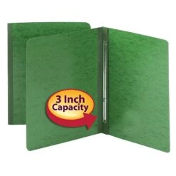 Smead Premium Pressboard Report Cover, 3" Expansion, Letter Size, Green, 25/Box (81452)