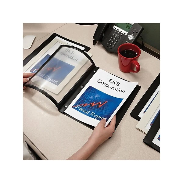 Smead Frame View Report Covers With Clear Front, 3-Prong, Letter Size, Black, 5/Pack (86020) 4 Smead Frame View Report Covers With Clear Front, 3-Prong, Letter Size, Black, 5/Pack (86020) - Image 2