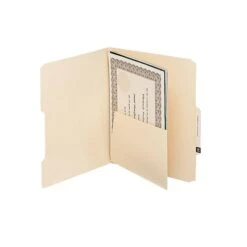 Smead Self-Adhesive Filing Dividers With Pockets, Letter Size, Manila, 25/Pack (68030)