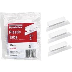Pendaflex Hanging File Folder Tabs, 1/5-Cut, Clear, 25/Pack (PFX 42 CR)