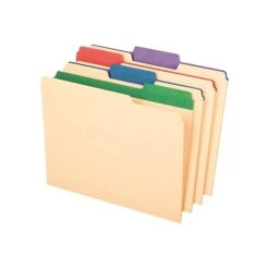 Pendaflex Color Tab File Folders, 3-Tab, Letter Size, Manila, 50/Box (84101)