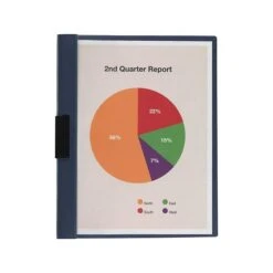 Staples Slide Locking Report Covers, Letter Size, Blue, 5/Pack (20593)