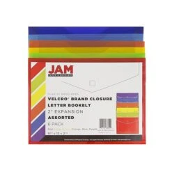 JAM Paper Plastic Envelopes With Hook & Loop Closure, 2" Expansion, Letter Size, Assorted Colors, 6/Pack (218V2OLIPRYS) -Esseltela Shop sp42113864 s7