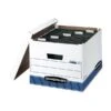 Bankers Box Medium-Duty FastFold Corrugated File Boxes, Lift-off Lid, Letter/Legal Size, White/Blue, 4/Carton (00785) -Esseltela Shop sp42114654 s7