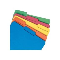 Smead Interior File Folders, 1/3-Cut Tab, Letter Size, Assorted Colors, 100/Box (10229) -Esseltela Shop sp42115009 s7