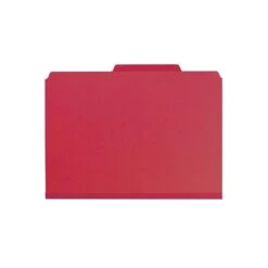 Smead Pressboard File Folders, 1/3-Cut Tab, 1" Expansion, Letter Size, Bright Red, 25/Box (21538)