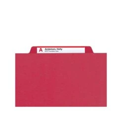 Smead Pressboard File Folders, 1/3-Cut Tab, 1" Expansion, Letter Size, Bright Red, 25/Box (21538) -Esseltela Shop sp42115098 s7
