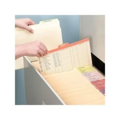 Smead Heavyweight Outguides, 1/5-Cut Tab, Center Position, Letter Size, Manila, 100/Box (51910)