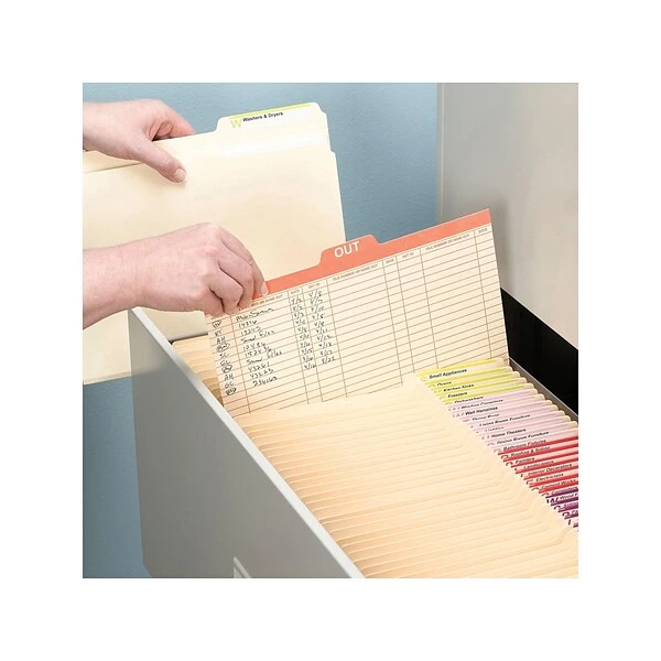 Smead Heavyweight Outguides, 1/5-Cut Tab, Center Position, Letter Size, Manila, 100/Box (51910) 3 Smead Heavyweight Outguides, 1/5-Cut Tab, Center Position, Letter Size, Manila, 100/Box (51910)