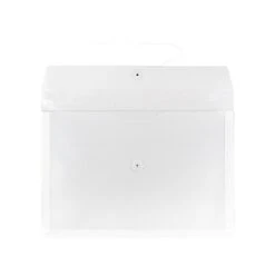 JAM Paper Poly Envelope With Button & String Tie Closure, 1" Expansion, Legal Size, Clear, 12/Pack (219B1CL) -Esseltela Shop sp42125165 s7