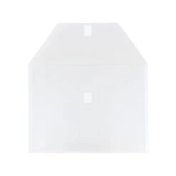 JAM Paper Poly Envelope With Hook & Loop Closure, Letter Size, Clear, 12/Pack (218V0CL)
