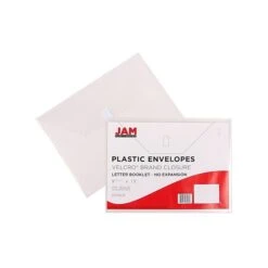 JAM Paper Poly Envelope With Hook & Loop Closure, Letter Size, Clear, 12/Pack (218V0CL) -Esseltela Shop sp42125173 s7
