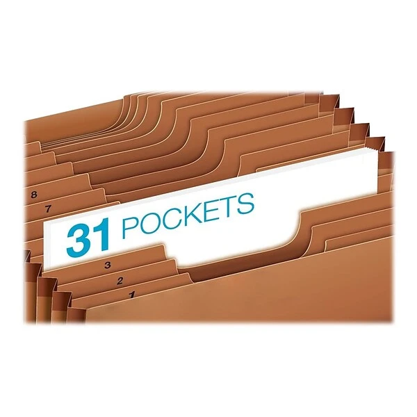 Pendaflex Heavy Duty Expanding File, 1-31 Index, Letter Size, 31-Pocket, Brown (PFX R217DHD) 5 Pendaflex Heavy Duty Expanding File, 1-31 Index, Letter Size, 31-Pocket, Brown (PFX R217DHD) - Image 3