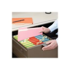 Smead File Folders, 1/3-Cut Tab, Letter Size, Pink, 100/Box (12643) -Esseltela Shop sp42170675 s7