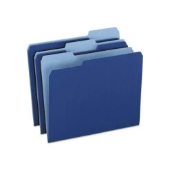 Pendaflex Two-Tone File Folders, 1/3-Cut Tab, Letter Size, Navy Blue, 100/Box (152 1/3 NAV)