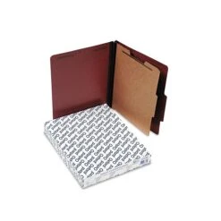 Pendaflex Pressboard Classification Folders, 1-Divider, 2" Expansion, Letter Size, Brick Red, 10/Box (1157R)