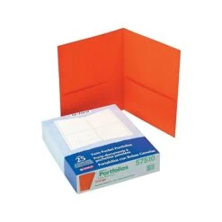 Oxford Twin Portfolio Folders, Orange, 25/Box (OXF 57510)