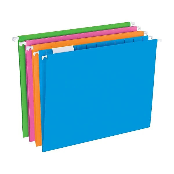 Pendaflex Glow Poly Hanging File Folders, 1/5-Cut Tab, Letter Size, Assorted Colors, 12/Pack (81673) 3 Pendaflex Glow Poly Hanging File Folders, 1/5-Cut Tab, Letter Size, Assorted Colors, 12/Pack (81673)