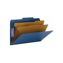 Smead Pressboard Classification Folders With SafeSHIELD Fasteners, Legal Size, 2 Dividers, Dark Blue, 10/Box (19035) -Esseltela Shop sp42716689 s7