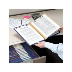 Smead Pressboard Classification Folders With SafeSHIELD Fasteners, Legal Size, 2 Dividers, Dark Blue, 10/Box (19035) -Esseltela Shop sp42716697 s7