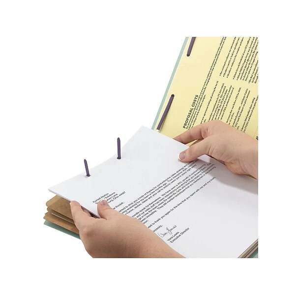 Smead End Tab Pressboard Classification Folders With SafeSHIELD Fasteners, Letter Size, 3 Dividers, Gray/Green, 10/Box (26820) 5 Smead End Tab Pressboard Classification Folders With SafeSHIELD Fasteners, Letter Size, 3 Dividers, Gray/Green, 10/Box (26820) - Image 3