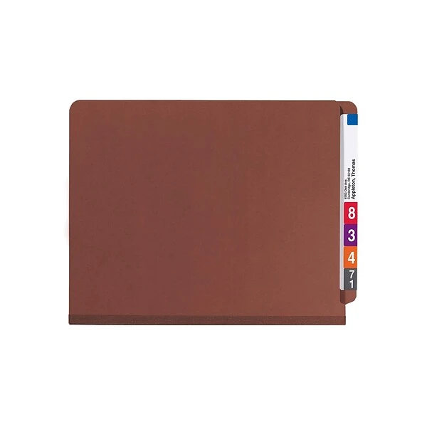 Smead End Tab Pressboard Classification Folders With SafeSHIELD Fasteners, Letter Size, 3 Dividers, Red, 10/Box (26865) 5 Smead End Tab Pressboard Classification Folders With SafeSHIELD Fasteners, Letter Size, 3 Dividers, Red, 10/Box (26865) - Image 3