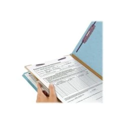 Smead Pressboard Classification Folders With SafeSHIELD Fasteners, 2" Expansion, Legal Size, 1 Divider, Blue, 10/Box (18730) -Esseltela Shop sp42716855 s7