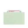 Smead Pressboard Classification Folders With SafeSHIELD Fasteners, Legal Size, 1 Divider, Gray/Green, 10/Box (18776)