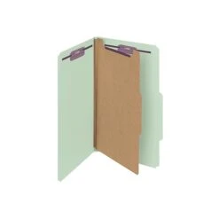 Smead Pressboard Classification Folders With SafeSHIELD Fasteners, Legal Size, 1 Divider, Gray/Green, 10/Box (18776) -Esseltela Shop sp42716870 s7