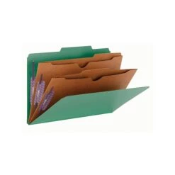 Smead Pressboard Classification Folders With SafeSHIELD Fasteners, 2" Expansion, Legal Size, 2 Dividers, Green, 10/Box (19083) -Esseltela Shop sp42716998 s7