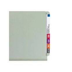 Smead End Tab Pressboard Classification Folders With SafeSHIELD Fasteners, Legal Size, 1 Divider, Gray/Green, 10/Box (29800) -Esseltela Shop sp42803747 s7